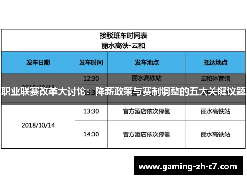 职业联赛改革大讨论：降薪政策与赛制调整的五大关键议题